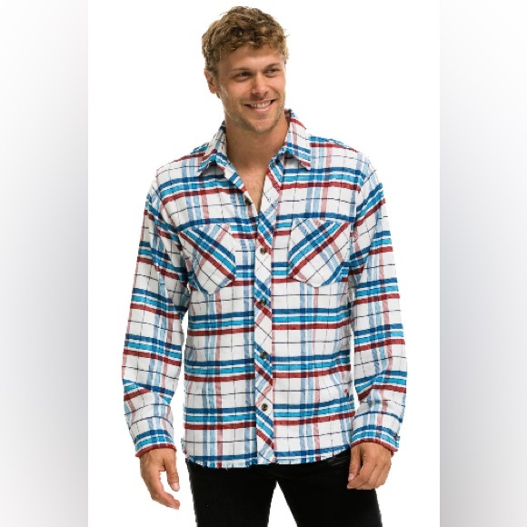 Aviator Nation Other - 🆕 RARE Aviator Nation Unisex Plaid Light Weight Flannel Western Shirt NWT